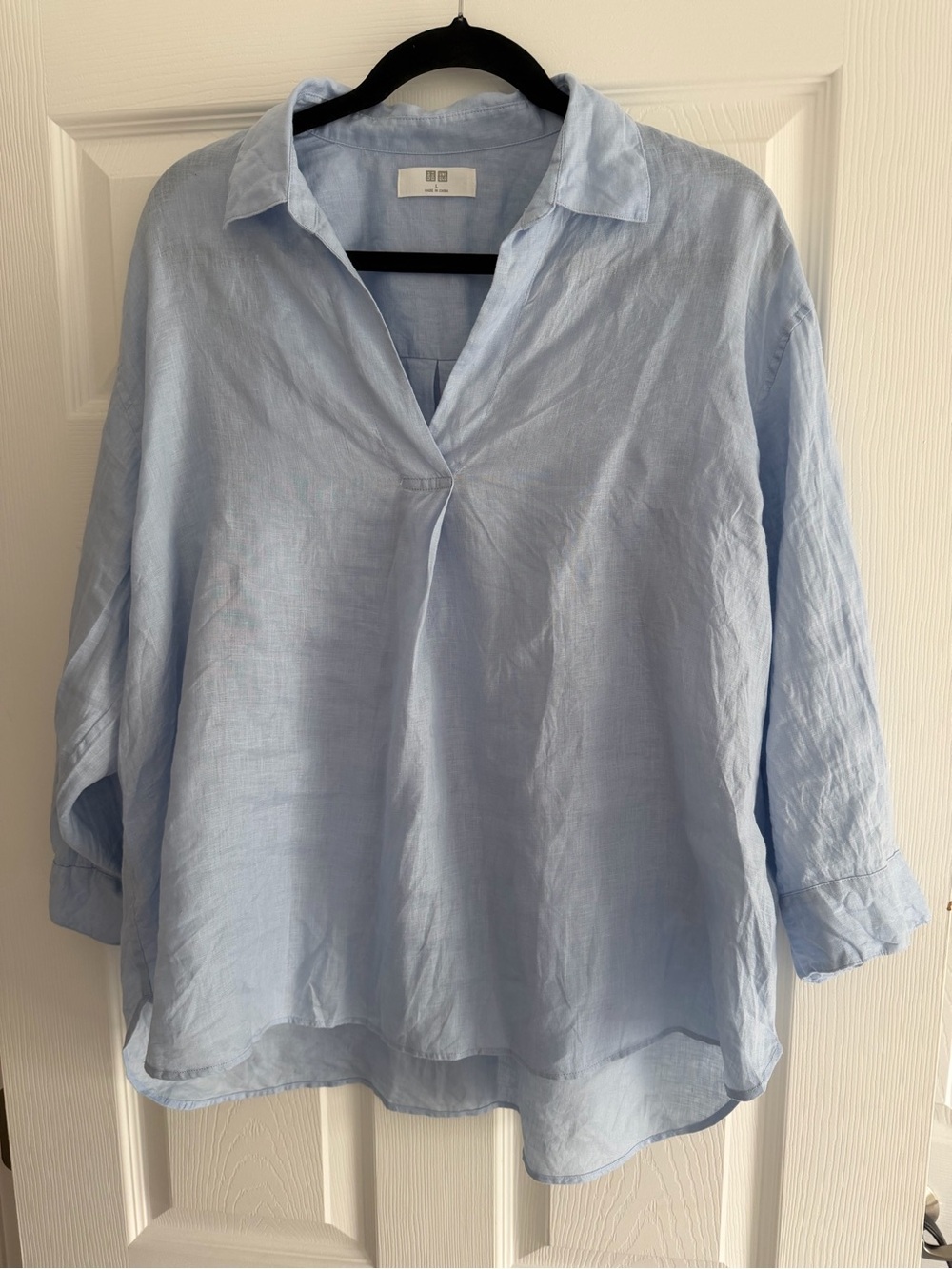 Uniqlo Linen Skipper top, 100% linen